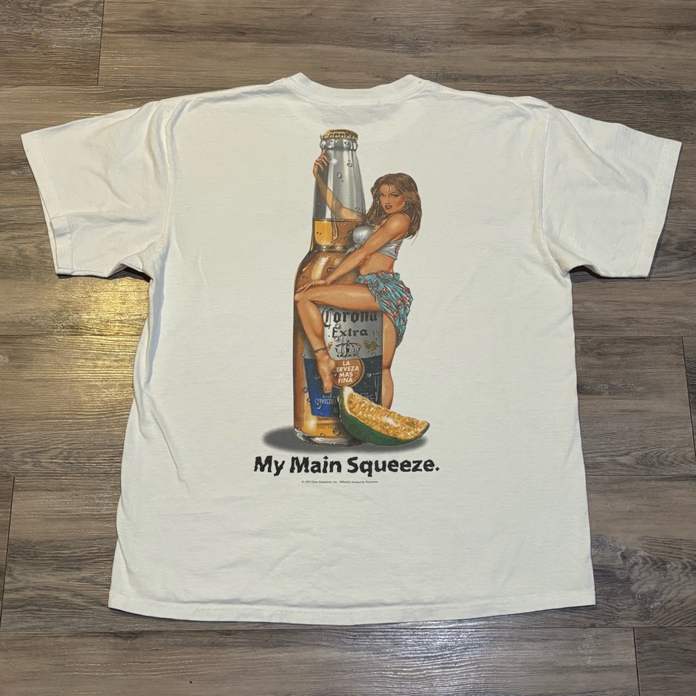 Vintage 1997 Corona Extra My Main Squeeze Graphic cotton Tshirt Mens size Large